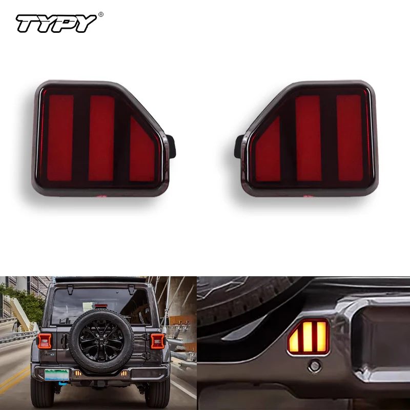 

TYPY Автомобильный задний противотуманный фонарь для Jeep Wrangler JL, американская версия 2018 2019 2020 2021 2022, бампер, стоп-сигнал, отражатель поворота