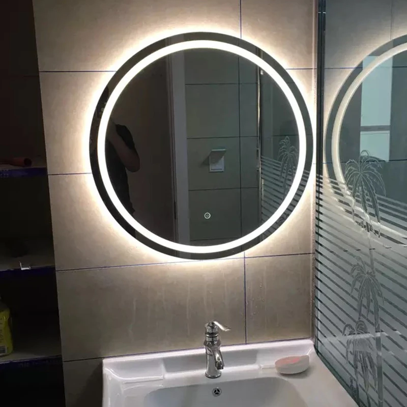 Smart LED Bathroom Mirror, Round Mirror Surface, Wall Mounted Makeup Mirror, Touch  Adjust Brightness, Safer Gift Box Packaging