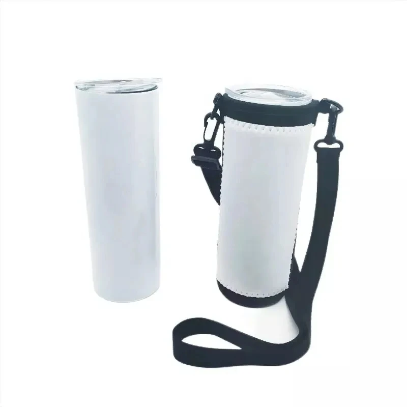 Sublimation Blank 20oz Neoprene Water Bottle Holder For Print Water Bottle Sleeve Carrier Bag Pouch Cover With Shoulder Strap