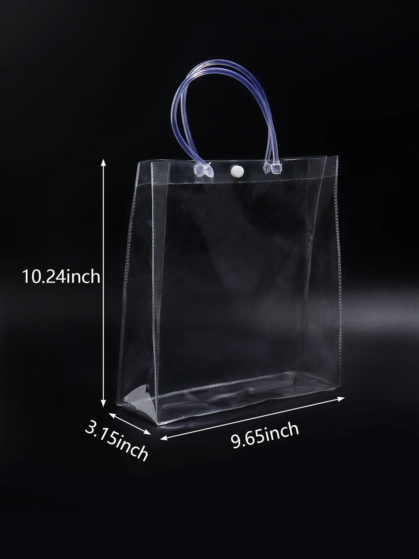 1 Piece Clear Gift Bags with Handles PVC Tote Bags for Sending Present Reusable Retail Shopping Bags for Christmas Party Wedding