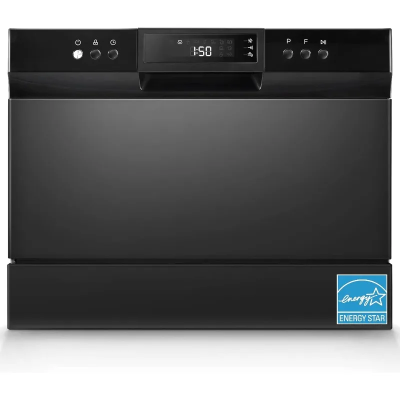 Countertop Dishwasher, Energy Star Portable Dishwasher 6 Place Settings 8 Washing Programs Speed