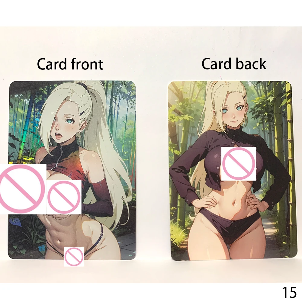 NarAAHyuga HinMiSexy Nude Card, Large Chest Anime Collection Card, Refractive Colorful Flash, Anime Peripheral, Otaku Gifts