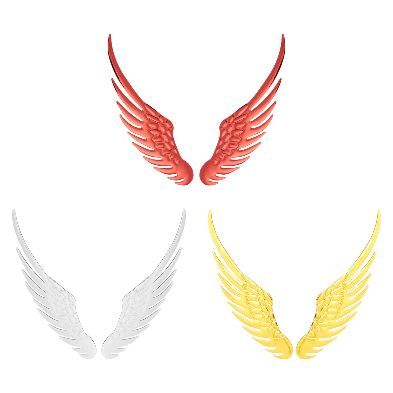 2Pcs Car Auto Motorcycle Body Sticker 3DEagle Angel Wings Badge Style ABS Decals Red/gold/silver DIY Wing Scratch Sticker