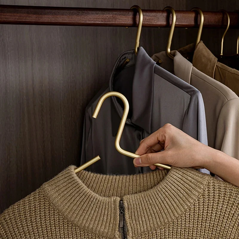 NEW 5/10pcs Adult Aluminum Alloy Coat Hanger Clothes Closet Organizer Wardrobe Suit Storage ,Bold 8MM Solid Luxury
