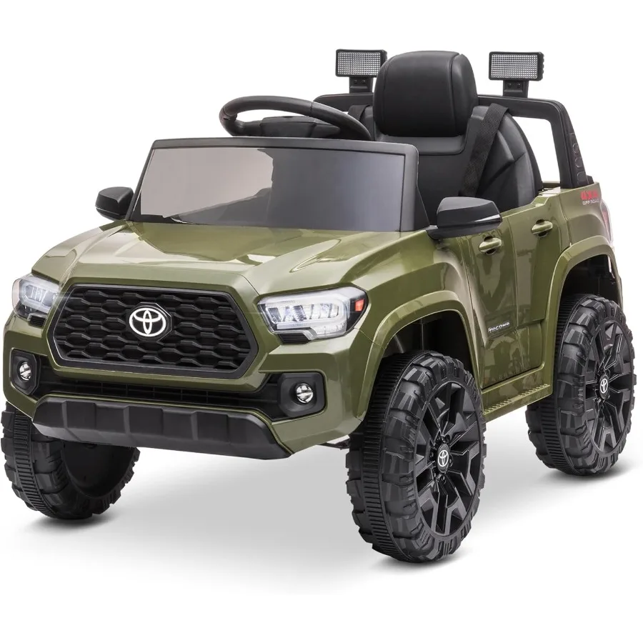 12V Ride on Truck, Battery Powered Licensed Toyota Tacoma Electric Car for Kids, Electric Vehicle Toy with Remote Control, 3 Spe