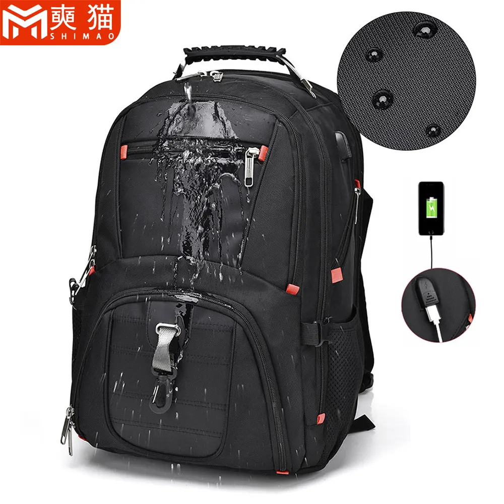 

Мужские дорожные рюкзаки, мужские уличные водонепроницаемые сумки для ноутбуков большой емкости 16/17 дюймов, рабочий деловой офисный рюкзак для ноутбука