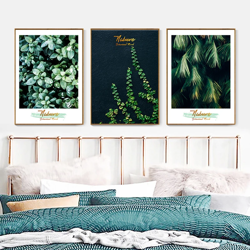 

3Pcs/Set Nordic Minimalist Canvas Poster Wall Featuring Fresh Green Plants Flowers Printed Prints Modern Living Room Home Decor