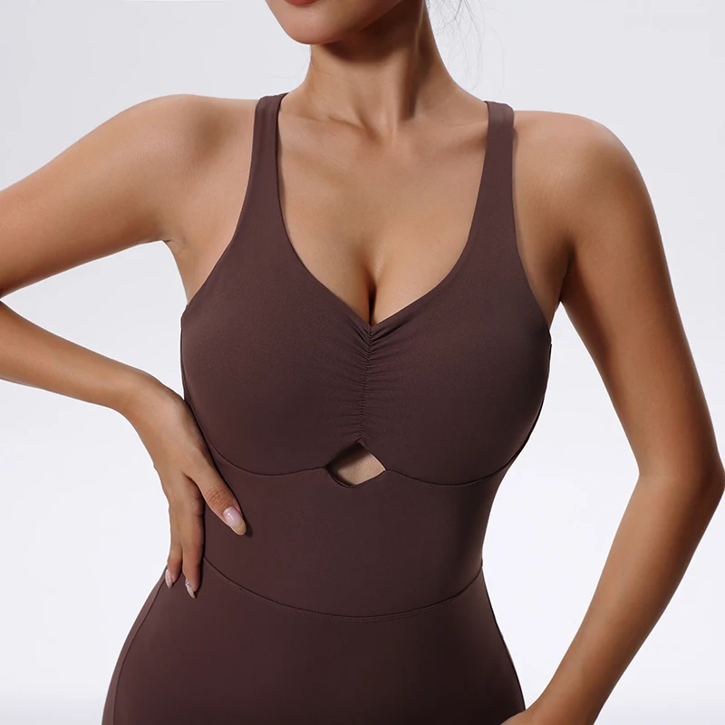 Fitness Rompers Female Sexy One-piece Suit Women Sports Jumpsuit Zippers Yoga Clothing Sportswear Set Women Workout Bodysuits