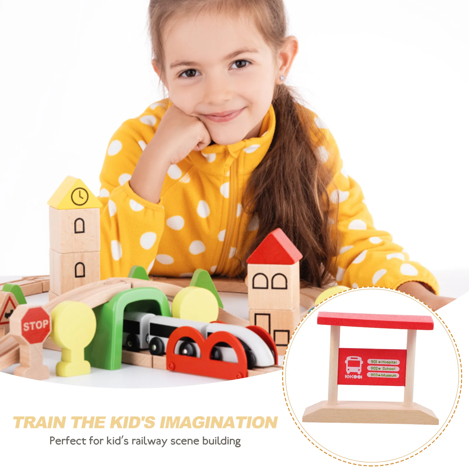 Spoorpuzzelspeelgoed Houten treinstationplatform Doe alsof je kinderen Modeltrein Kinderen