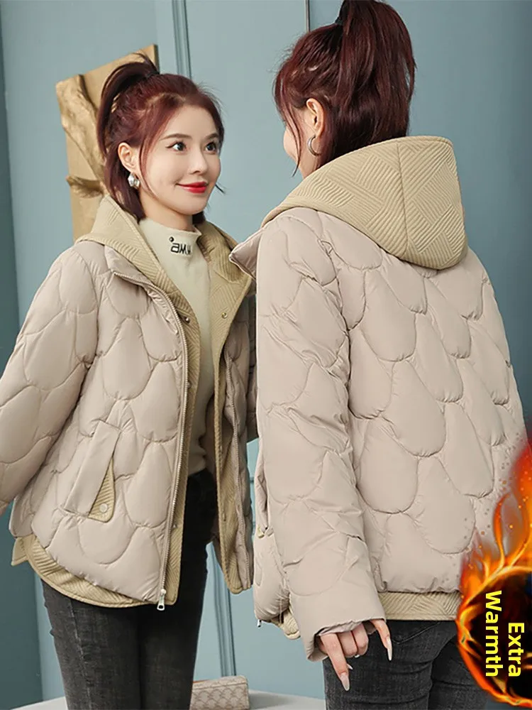 

Women's Loose Fit Hooded Thiened Lightweight Cotton Jaet Faionable Winter Outerwear Comfortable Casual Long Sve Coat