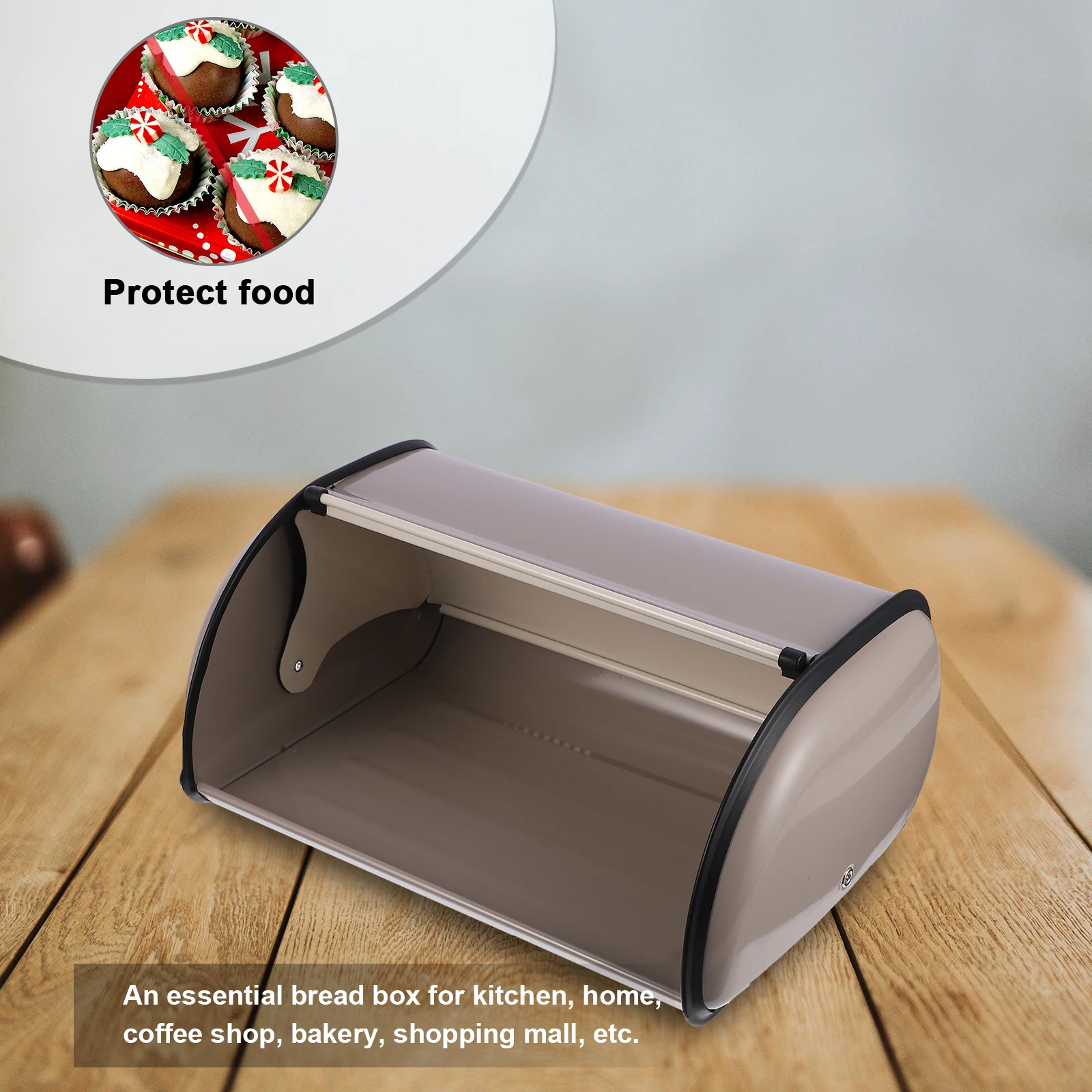 

Bread Box Holder Farmhouse Kitchen Container Storage Bread Bin Iron Material Practical Storing Snacks Fruits Kitchenware