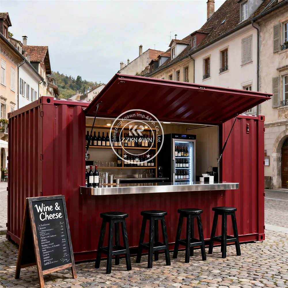 

Prefab 20ft 40FT Shipping Container Cabins For Bar Restaurant Prefabricated Coffee Shop Container Cafe Kiosk With Full Kitchen