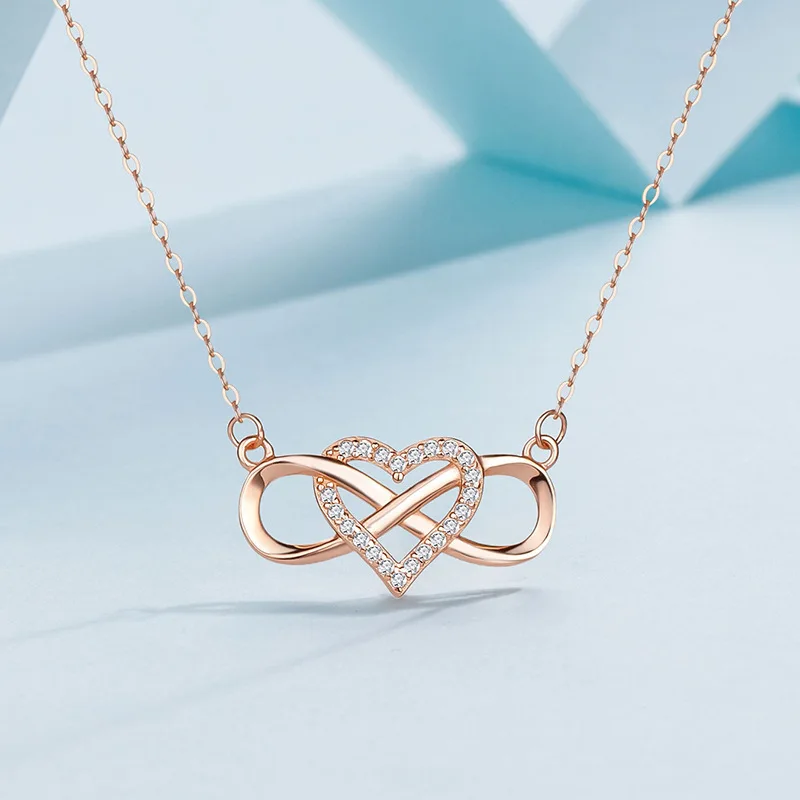 

Fashionable and Trendy 8-shaped Necklace, Exquisite Heart-shaped Pendant, Women's High-end Sense, Versatile Jewelry Gift