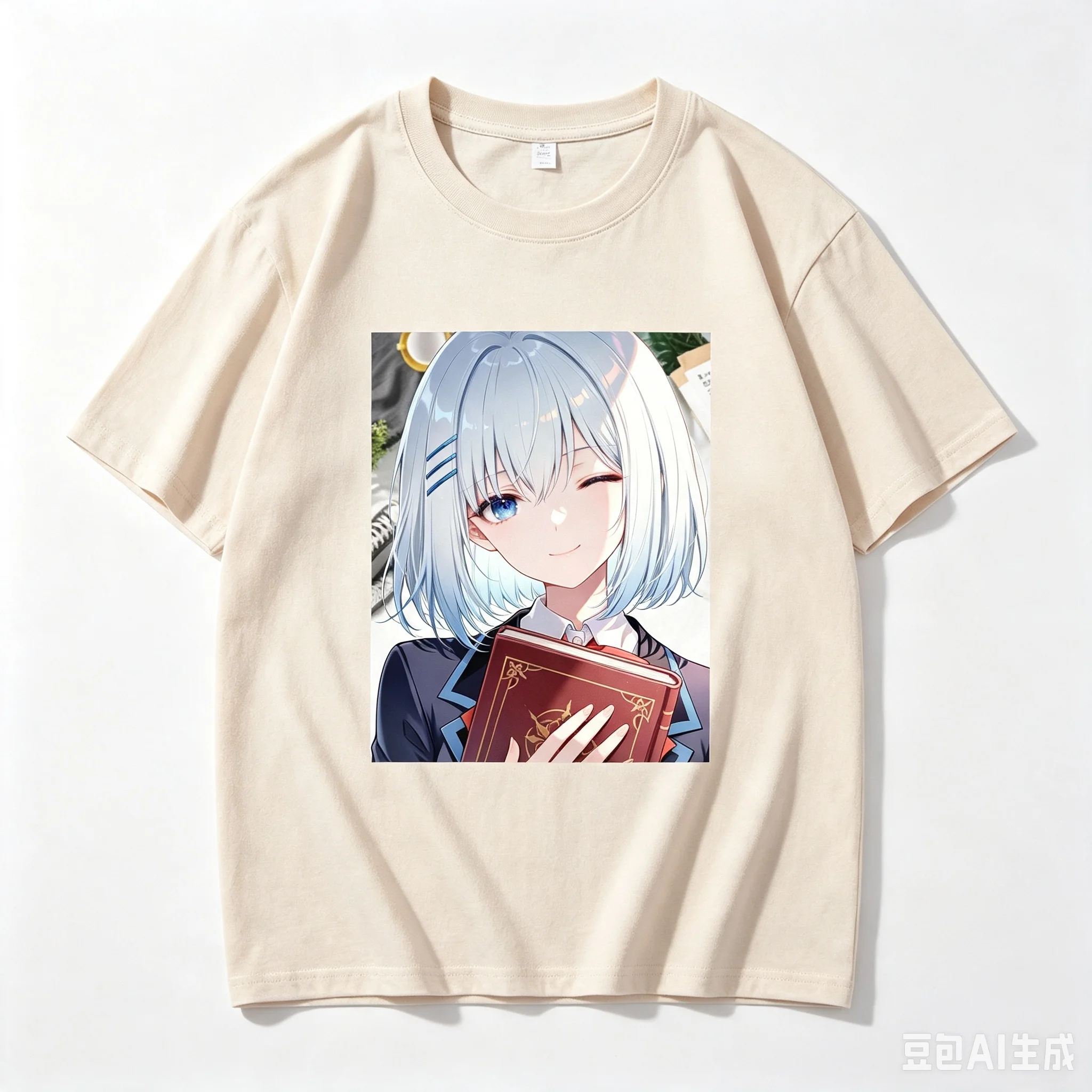 Origami Tobiichi Holding Book Wink Bust Anime Frame Graphic Crew Neck Short Sleeve Comfortable Women And Men T-Shirt