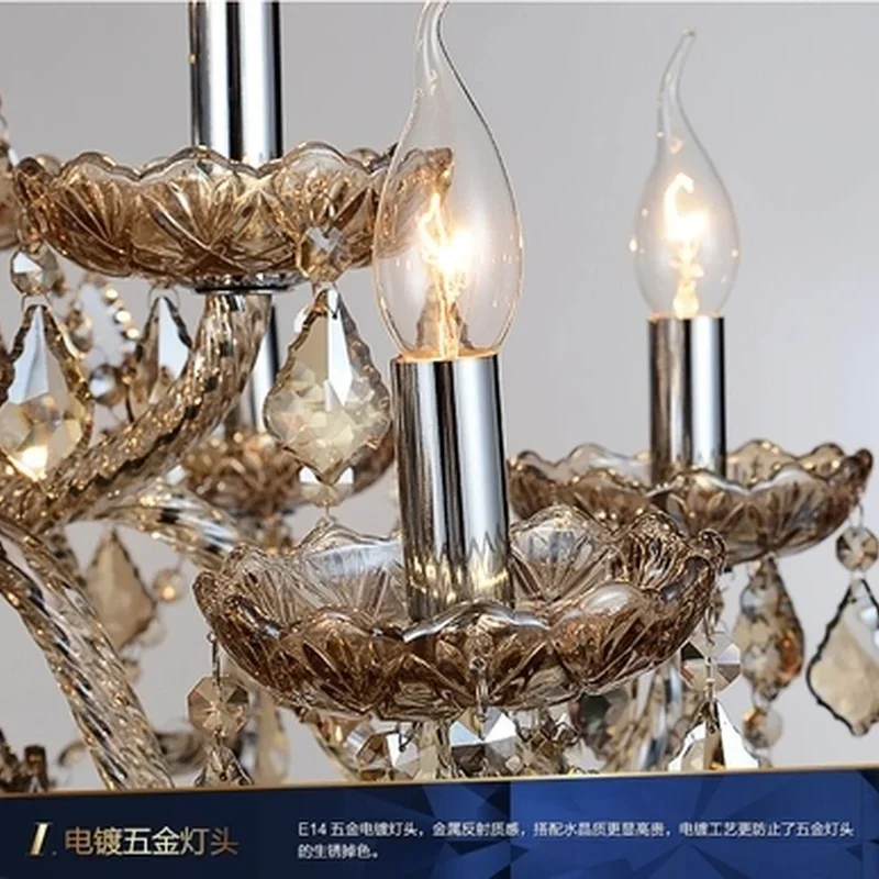 Luxury 6/810/15/18 Lights arm Chandelier large modern pendant crystal light k9 crystal lamp chandelie lustre candelabro de sala