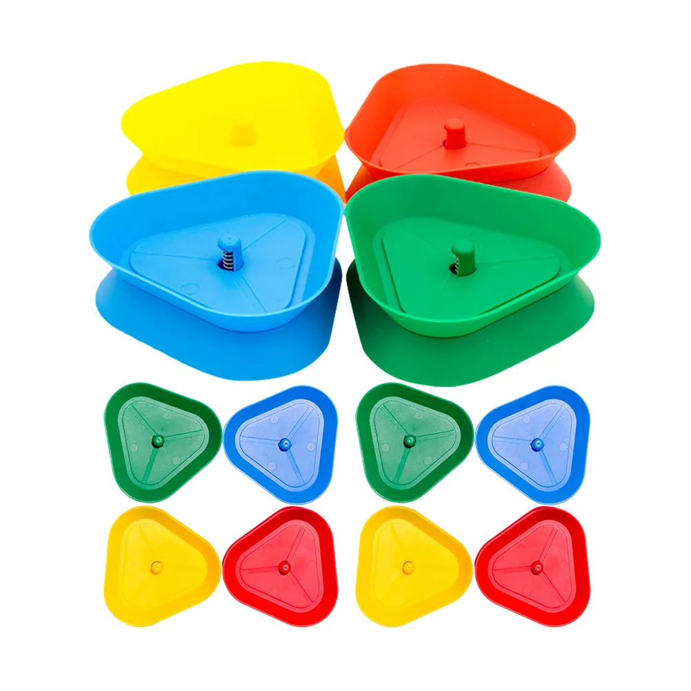 

12Pcs Poker Card Holders Durable Plastic Triangle Stand Hands-Free Playing Card Holder Poker Game Accessories Photo Holders