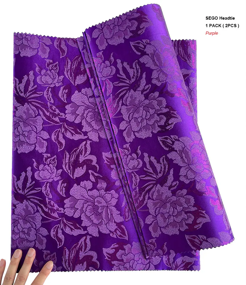 2 PCS פרחוני רגיל סגו Headtie מצוינת אפריקאית Hairtie ראש עטיפת צעיף האחרון ניגרי כורכת ליידי עניבת HairCap