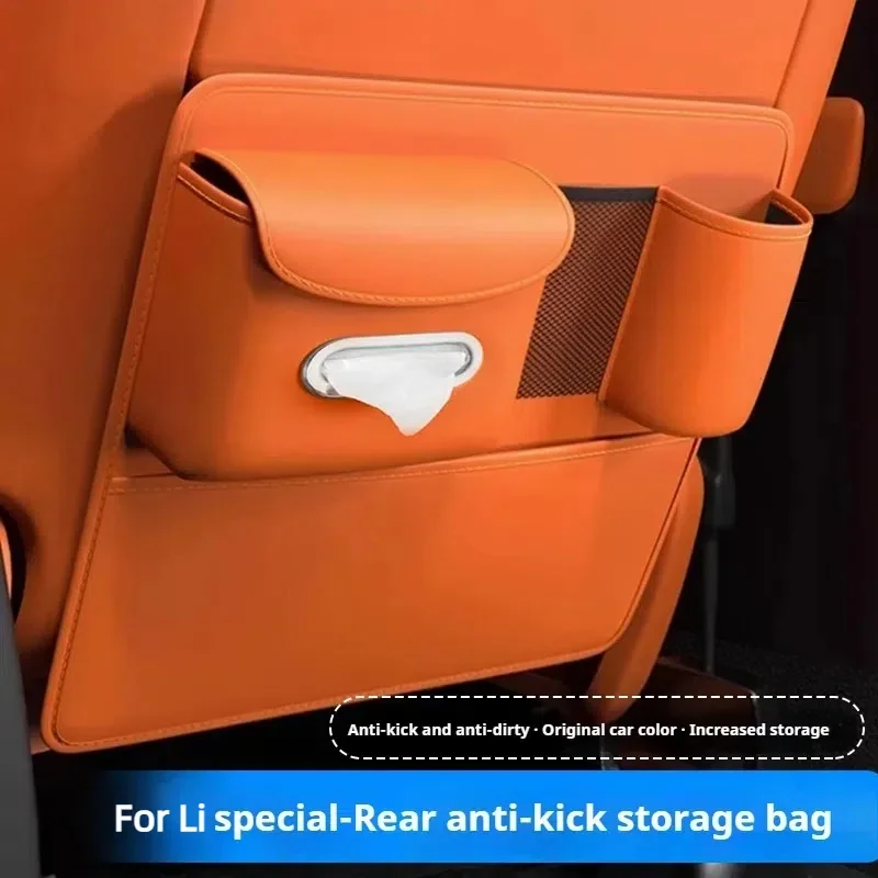 

For LEADING IDEAL LiXiang L6 L7 L8 L9 2023 2024 Car Seat Anti-kick Storage Bag Rear Storage Pocket Protective Accessories