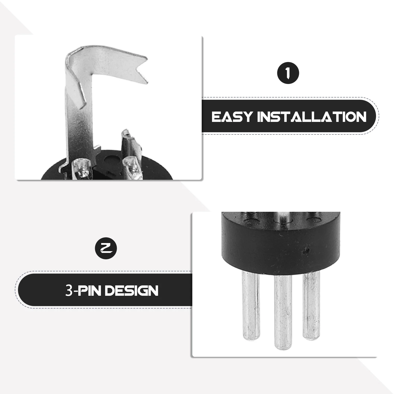 

10Pcs Microphone Connector Head Parts Easy Install 3-Pin Male Microphone Plug Clear Audio Signal for Recording Studio