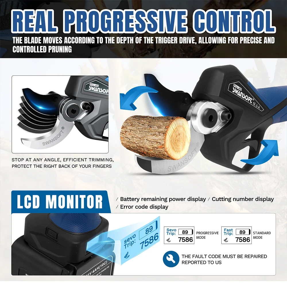 Swansoft SW-PRU-40 forbici da potatura a batteria forbici elettriche forbici da potatura forbici da potatura a batteria forbici elettriche a batteria