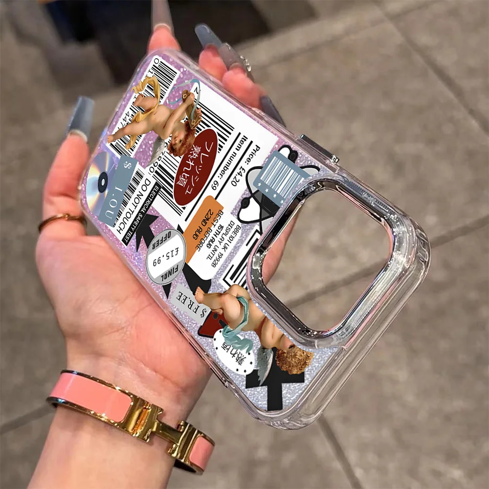 큐피드 레코드 라벨 도금 투명 폰 케이스 (비보 Y39 Y29 Y04 Y38 Y28 Y19S Y03 Y78 Y36 Y17S Y100 Y75 Y22S Y02 4G 5G 용)