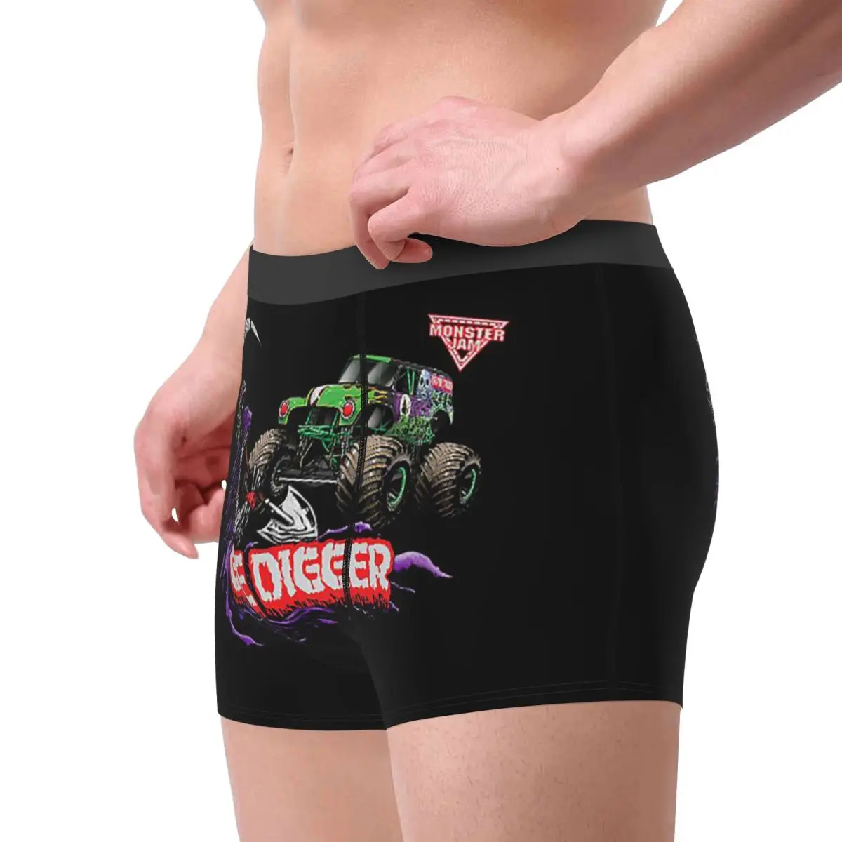 Calzoncillos Boxer cortos clásicos Monster Jam Truck, bragas con patrón, ropa interior suave para hombre, regalos para novio