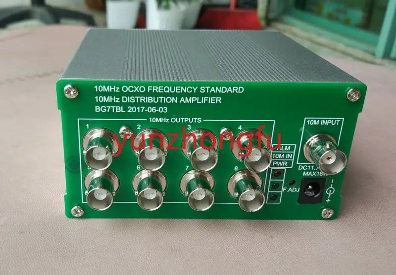 

10M Frequency Distributor, Clock Distributor, Distributed Amplifier, 1 Input and 8 Outputs.
