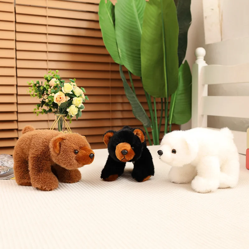 

20-35cm Cute White Black Brown Polar Bear Plush Toy Soft Stuffed Fluffly Animal Doll Sofa Pillow Home Decor for Girls Kids Gifts