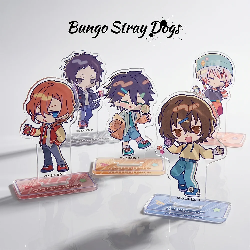 Bungo Stray Dogs Q Version Dazai Osamu Nakahara Chuya 10CM Cute Anime Acrylic Stand Keychain Figure Display Desk Decor Fans Gift