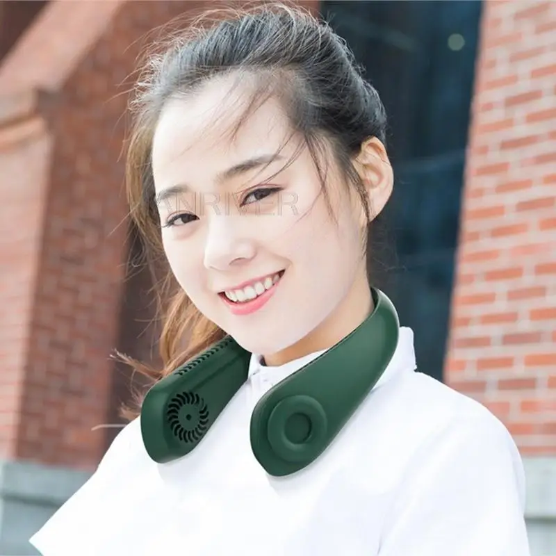 Mini bladeless ventilador de pescoço 2000mah usb recarregável mudo esportes 3-velocidade ajustável ventiladores portáteis para uso de escritório em casa ao ar livre