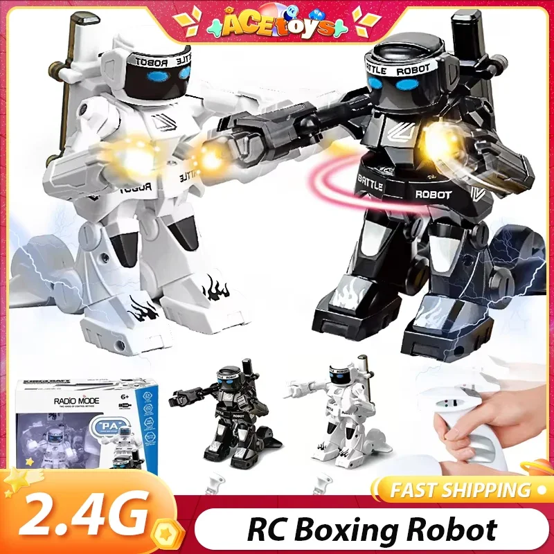 2.4G RC ロボット ボクシング バトル ロボット おもちゃ リモート コントロール ロボット ヒューマノイド ファイティング ロボット 子供用 2 つのコントロールおもちゃ付き