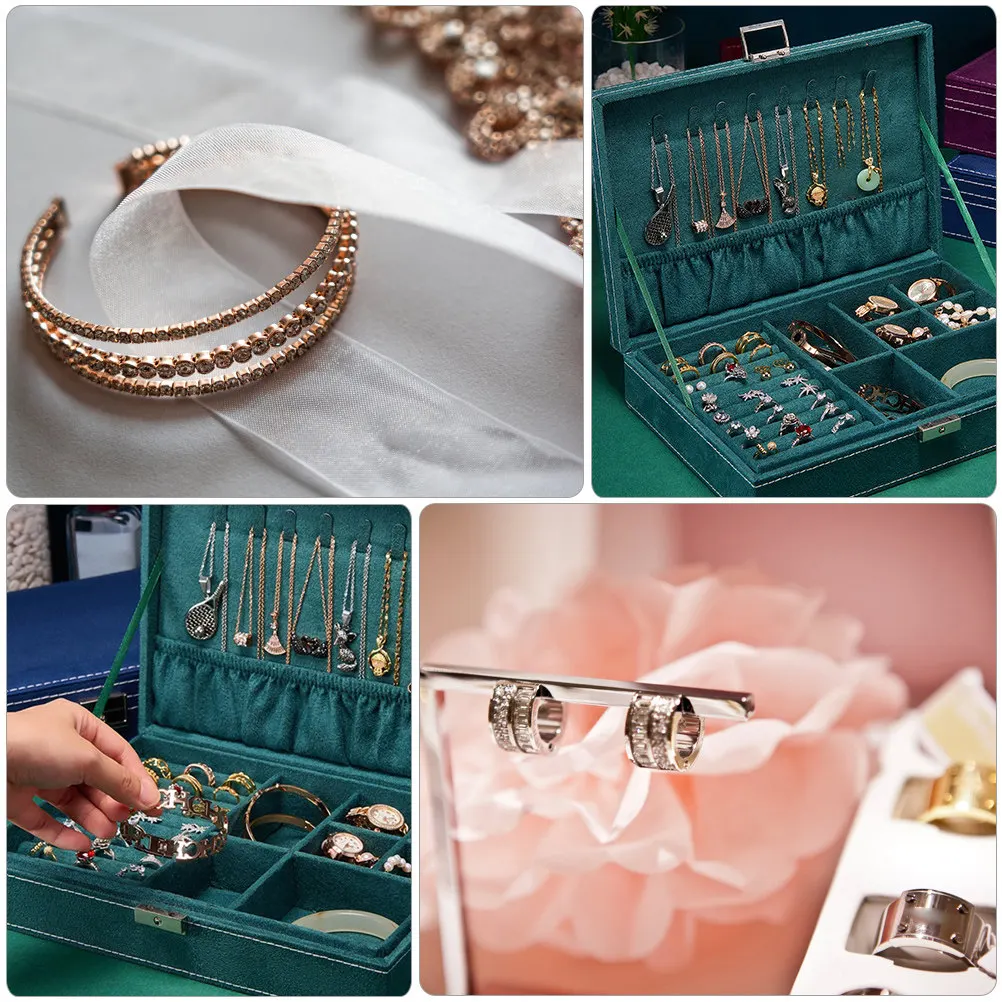 

1 шт. шкатулка для хранения ювелирных изделий, большая вместительная шкатулка для украшений с защитным замком, многофункциональный органайзер для ожерелий, браслетов, колец, серег