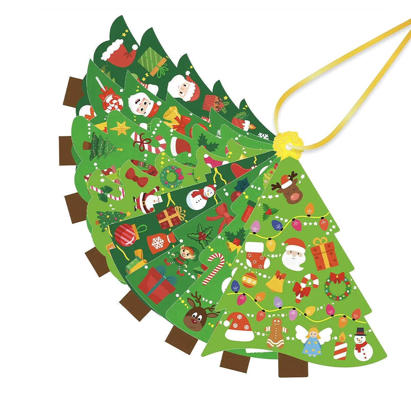 24-delige kerstboom DIY Craft Kit Gebruik stickers om vakantiekaarten te creëren Perfect voor kerstfeestjes Activitie Vakantiebenodigdheden
