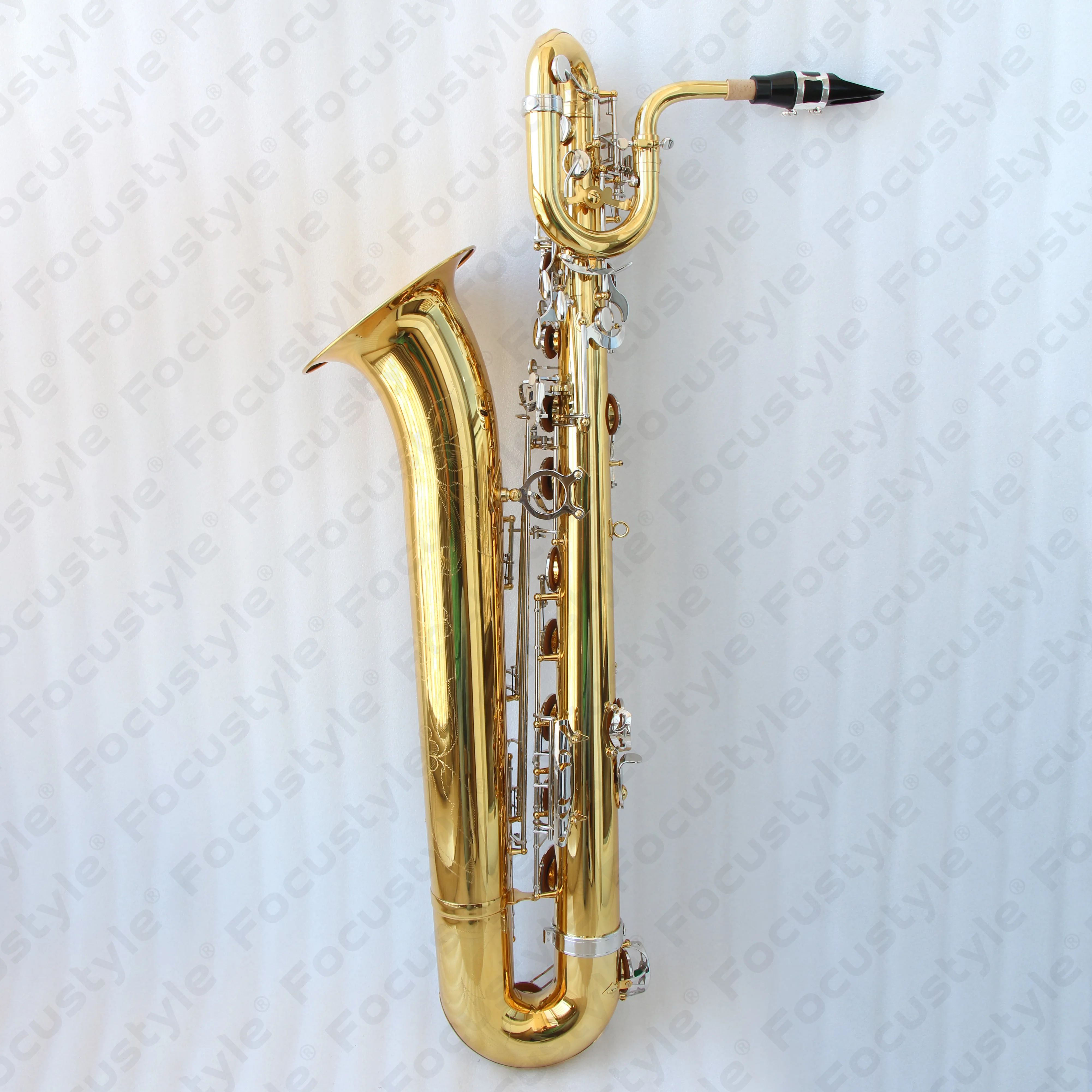 Gold Lacquered Body And Nickel Plated Keys FBS-250 Model Cheap Baritone Saxophone Professional  Musical Instrument