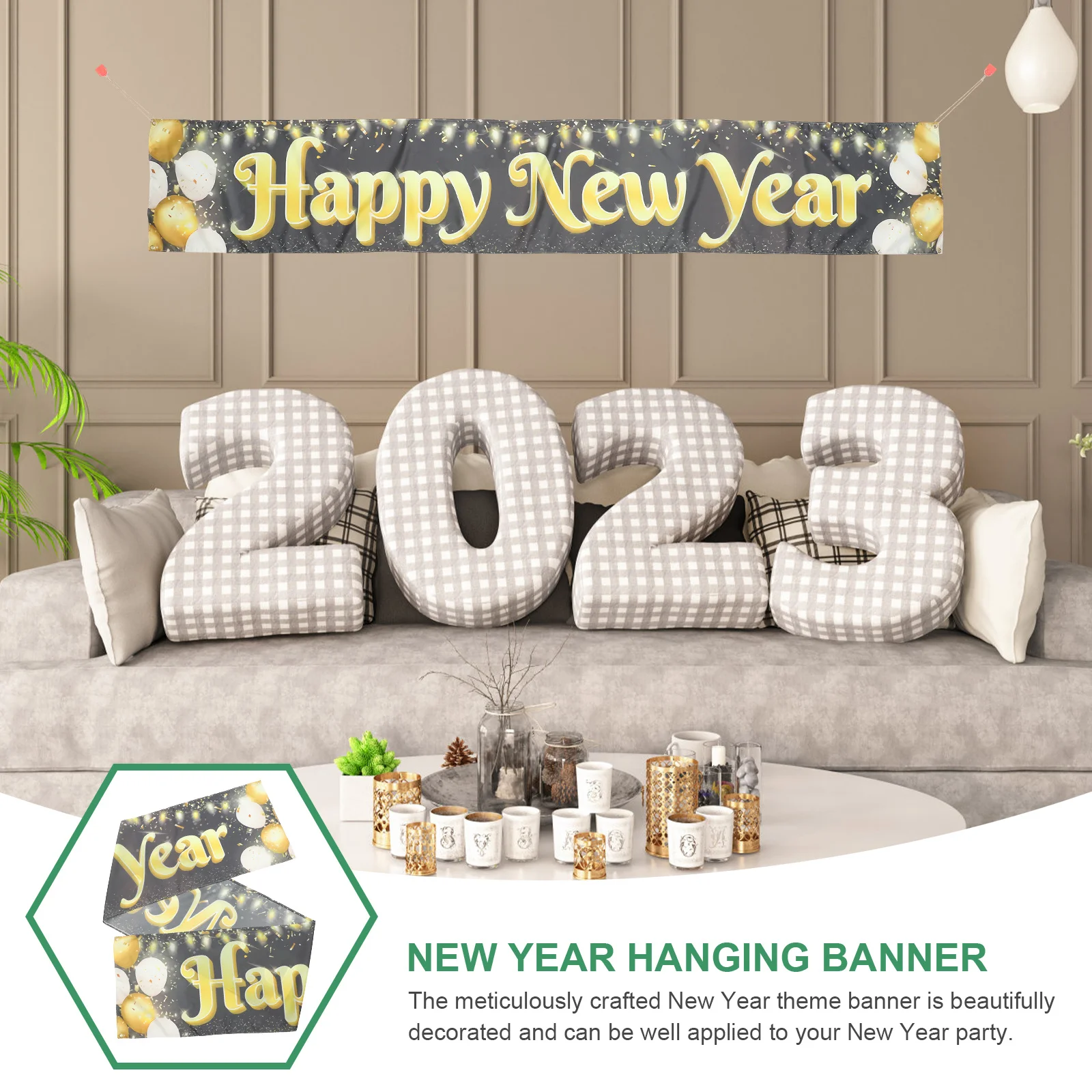

2023 New Year Banner Background Decoration Party Supplies Hanging Banners Festive Decorations Cloth Banner For Home Party
