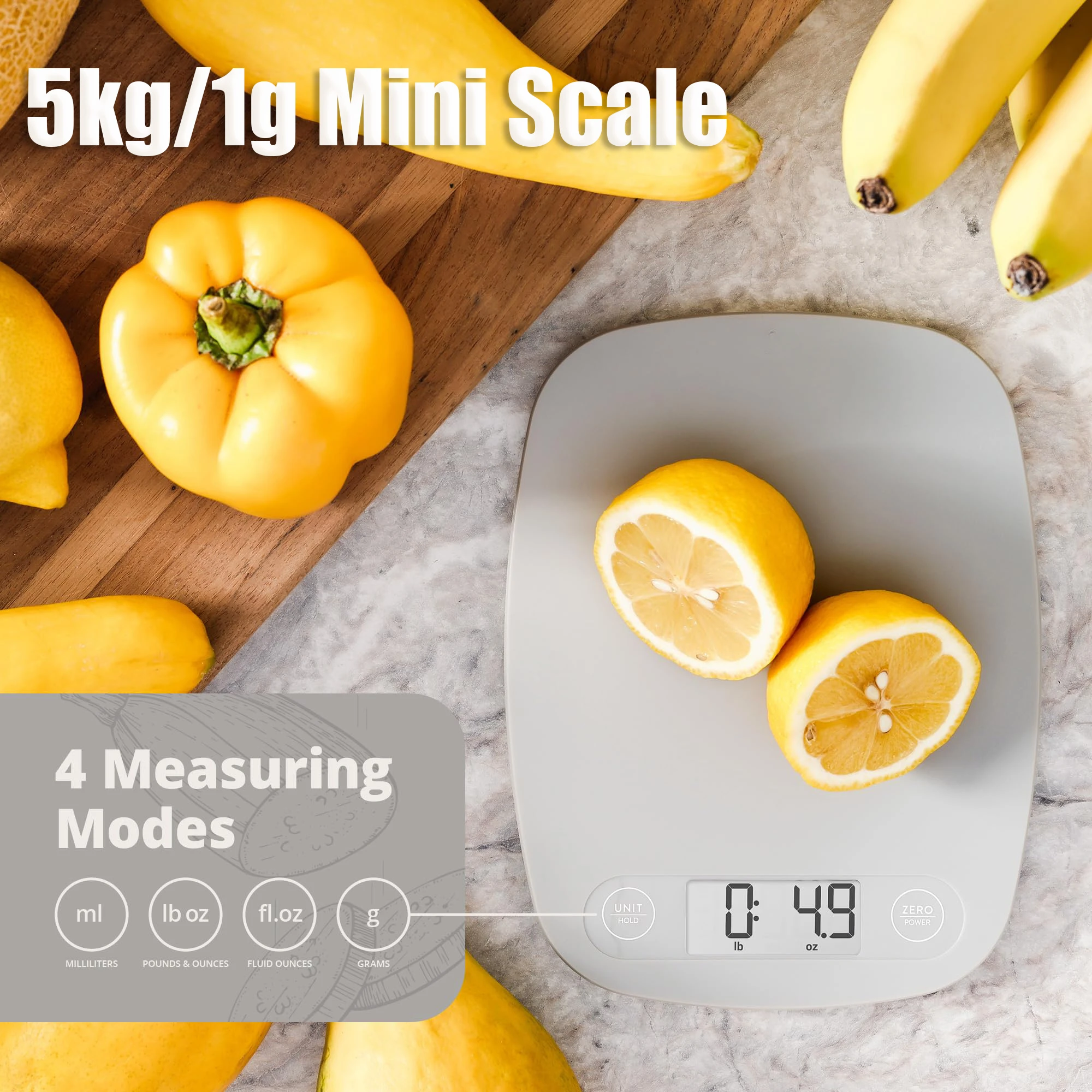 Mini Digital Kitchen Scale,Coffee Pod Scale,Bakeware Measuring Tools,Display in Grams Ounces Milliliters Pounds for Cooking