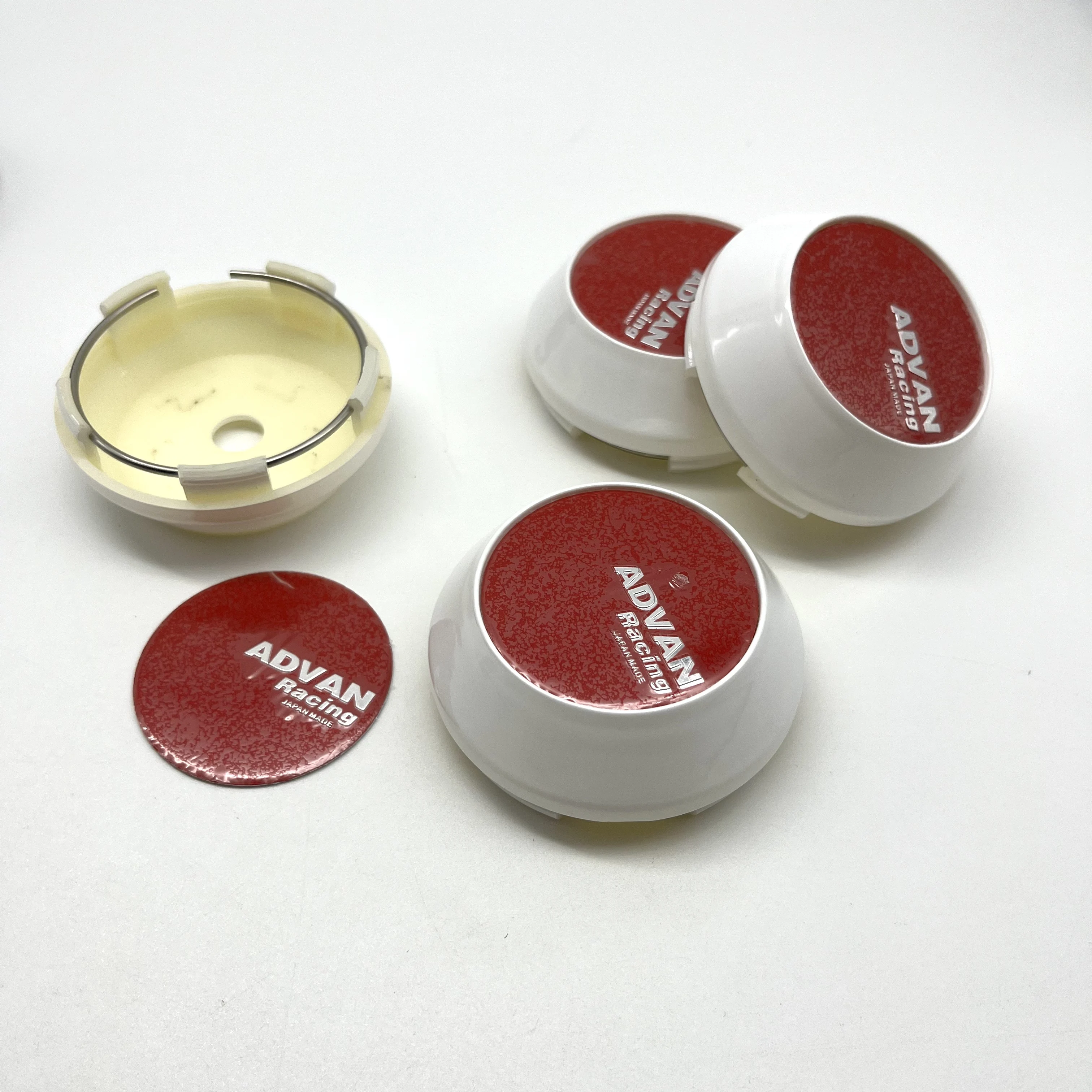 4pcs ADVAN Advanti Racing 3D Emblem Sticker 60mm 65mm 68mm 69mm Car Wheel Center Cap Rims Cover White High Cap Auto Accessorie