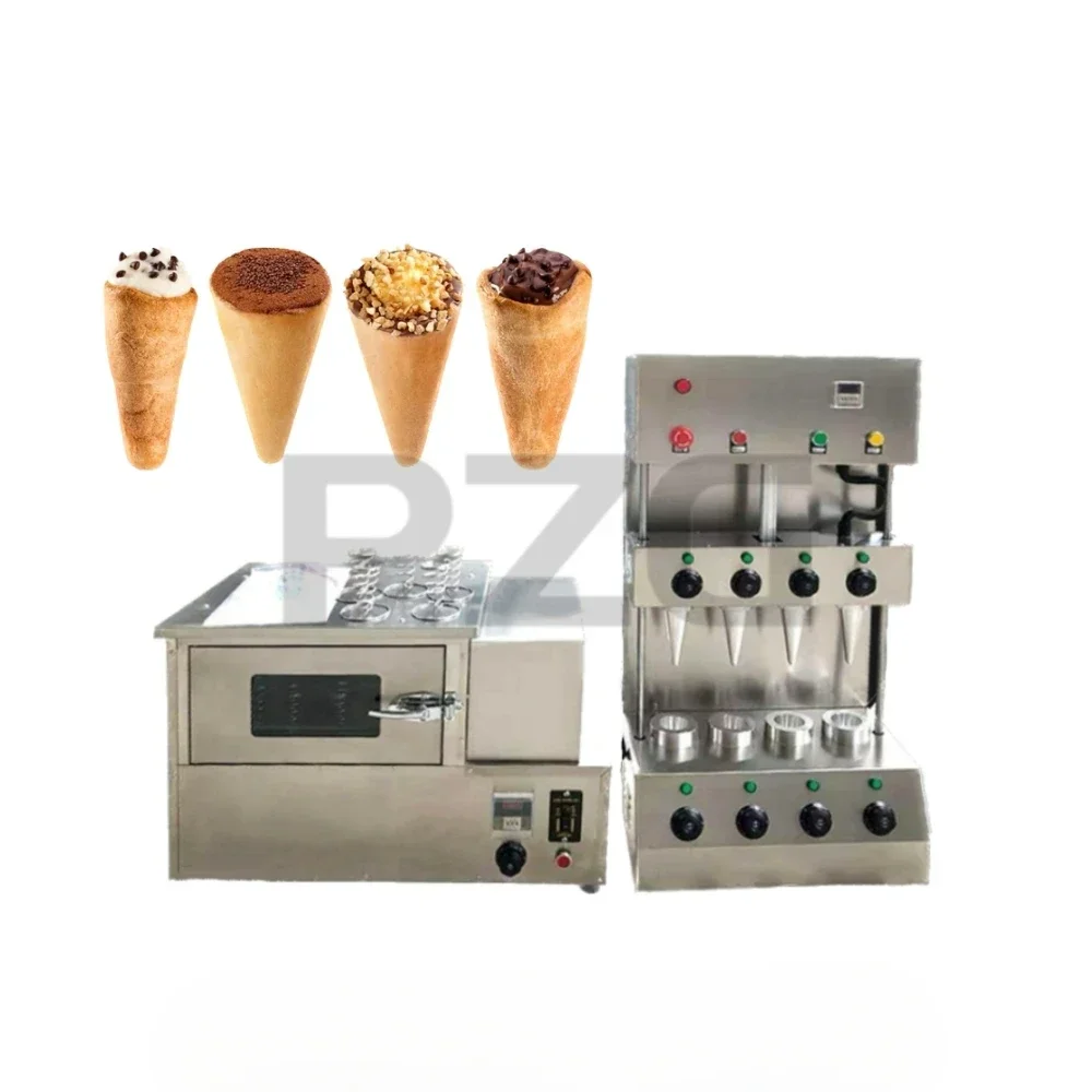 

4pcs Hand Hold Pizza Cone Making Machine With Rotary Oven Pizza Cone Forming Equipment