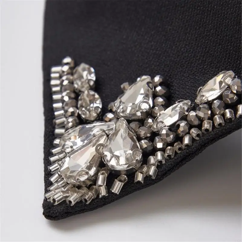 Adjustable Back Necklace Collar With Rhinestones Stylish Detachable Women’s Clothing Decoration 6XDA