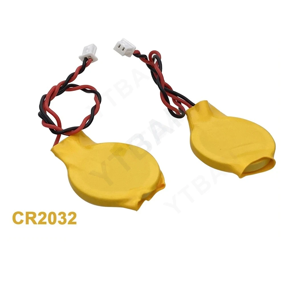 CR2032 سلك البطارية 2 دبوس الكمبيوتر المحمول اللوحة الأم BIOS CMOS Batteria مع سلك تفكيك البطارية مع لاصق #4