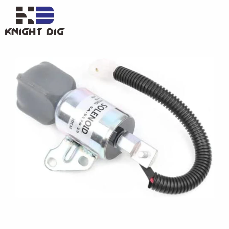 12V Fuel Shutoff Solenoid For Kubota Replaces SA-5176-12 1756ES-12SUC5B1S5 17520-60013 1 Terminal Continuous Duty