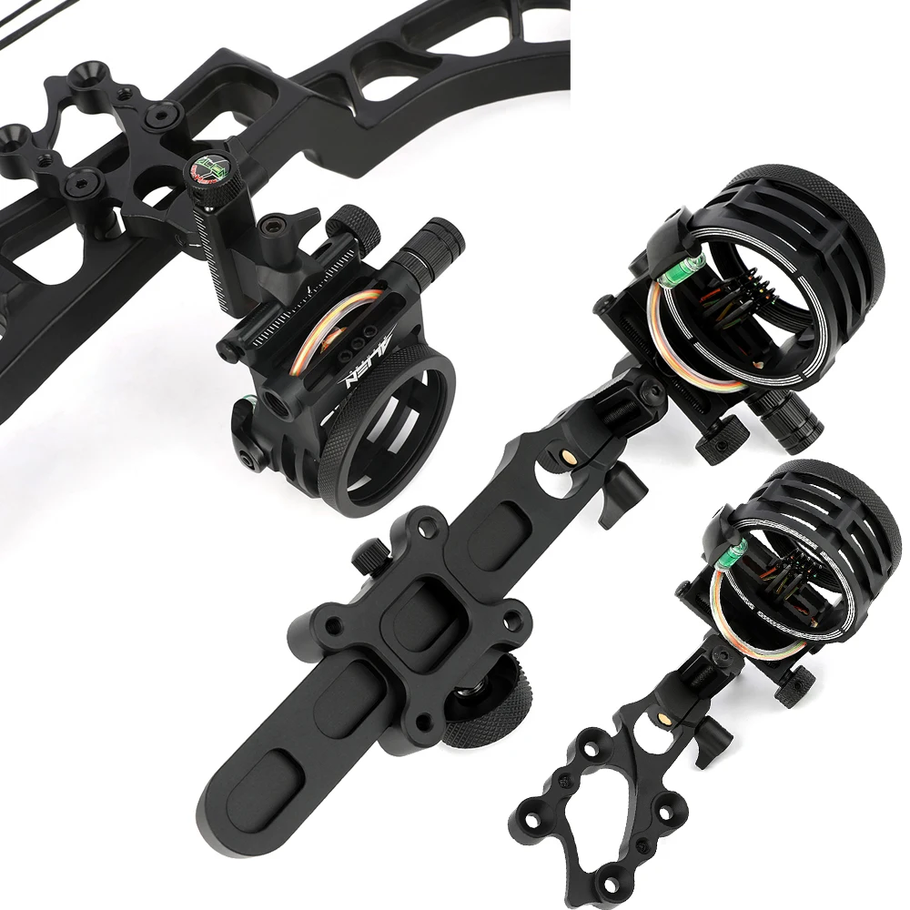 

1pc Compound Bow Sight Five Pin 0.019" Optical Fiber CNC Aluminum Alloy Adjustment Left Right Hand Archery Shooting Bow Acc
