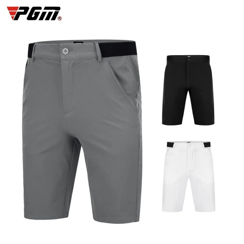 

PGM Men Golf Shorts Summer Solid Middle Slim Pants Elastic Breathable Sports Wear Casual Cothing Gym Suit Clothes Grey KUZ076