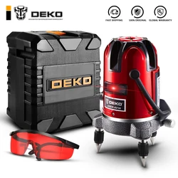 DEKO LL57/LL58 5 linee 360 gradi livello Laser rosso autolivellante regolazione orizzontale e verticale maggiore visibilità alta precisione