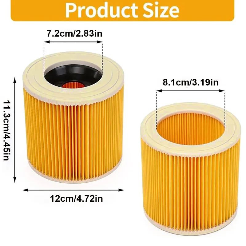 1/2 Pack 6.414-552.0 Replacement Filter – Compatible with Karcher WD1/WD2/WD3, MV2/MV3 Series Vacuums image 4