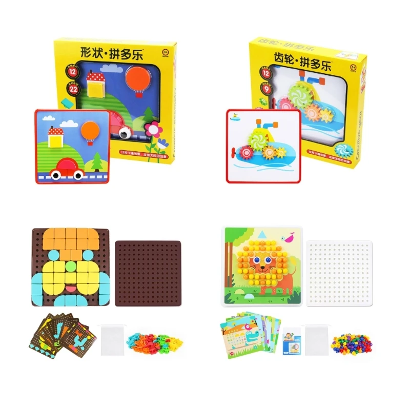 

Pegboard Puzzle Gear Toy Puzzle Mushroom Toy Fine Motor Skills Toy