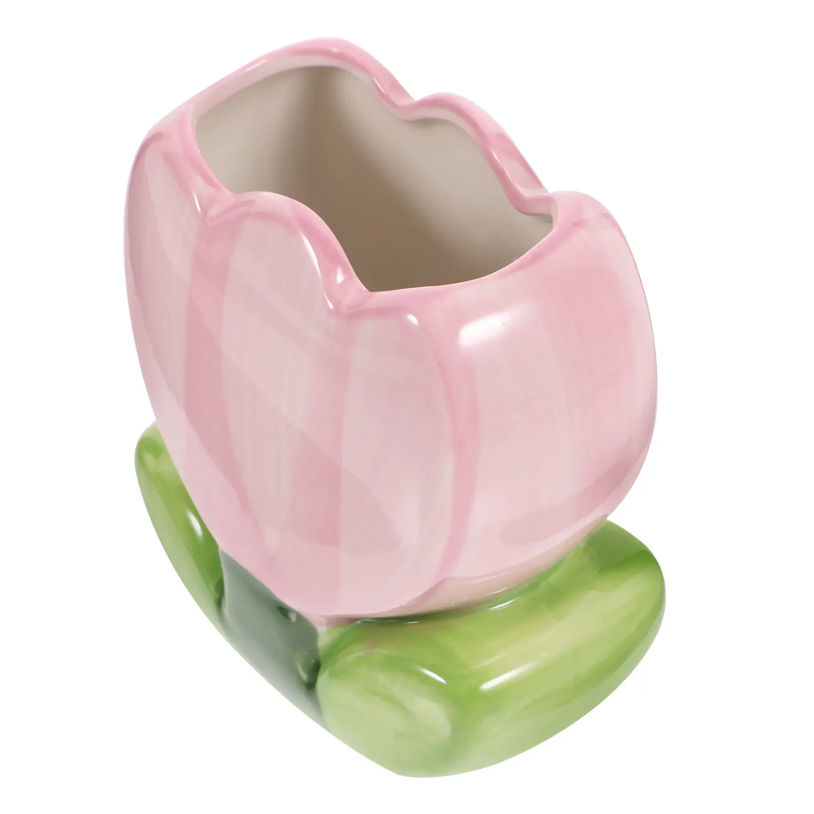 

Керамический органайзер для кистей для макияжа в форме тюльпана, настольный держатель для ручек и карандашей, вместительный стакан для кистей для макияжа