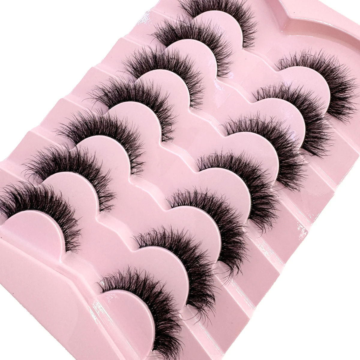HBZGTLAD 7 Paar Katzenaugen-Wimpern, Natürliche Lange Wimpern mit Klarem Band, Flügelendes Ende, Verlängerte Augenwimpern, Kunstnerz-Wimpern für Make-up – Detail 7
