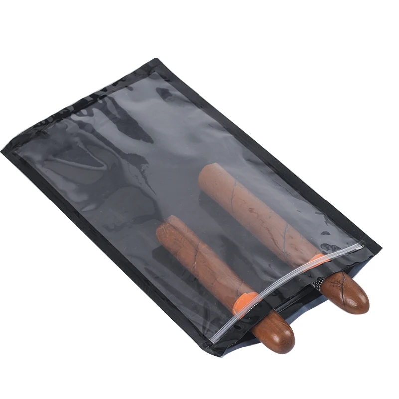 Zipper Cigar Bags Humidor Seal Top Clear Plastic Bags Thickness for Storing Transporting Cigars Tobacco