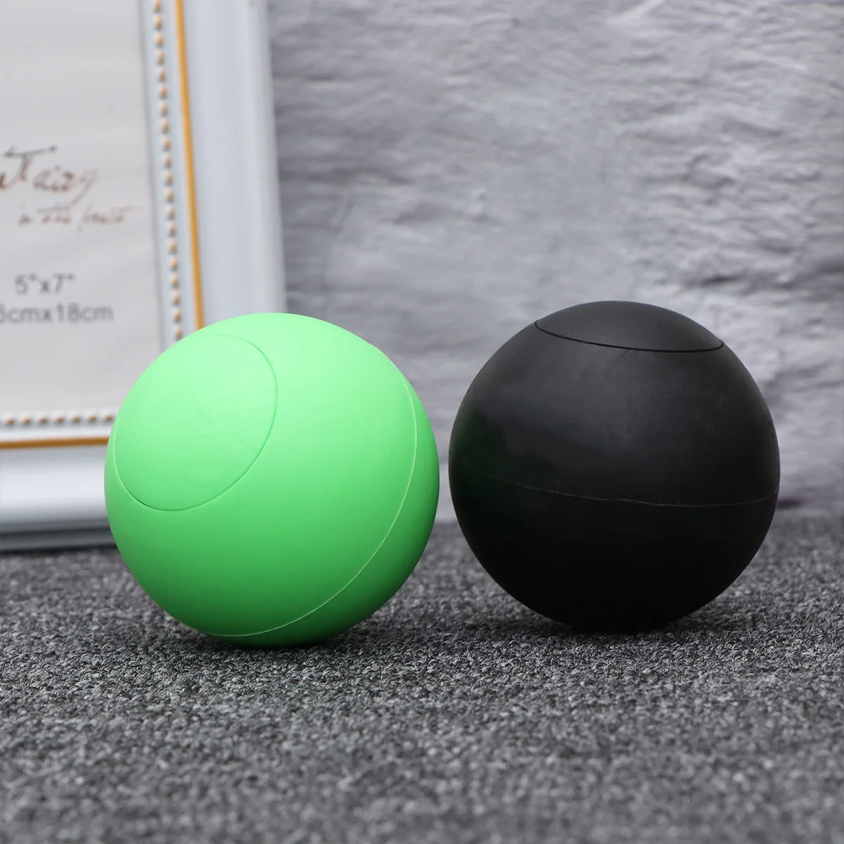 2 قطعة تدليك مرونة الظهر الأسطوانة الكرة اضافية شركة العضلات الأسطوانة للاسترخاء الأنسجة العميقة اليوغا بيلاتيس الانتعاش أسود أخضر #3